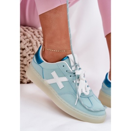 Sapatos esportivos femininos baixos com estampa de leopardo de hortelã azul 2