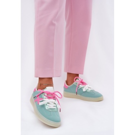 Sapatos esportivos femininos baixos com estampa de leopardo rosa de menta 2