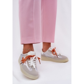 Sapatos de baixo esporte feminino de prata 2