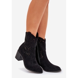 Openwork Boots Women High Heels S.Barski Hy51-125 Black preto 1