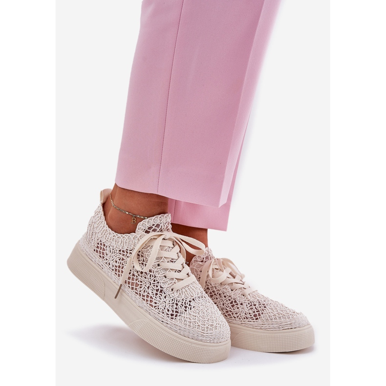 Tênis femininos de Blaci na plataforma Light Beige bege 1