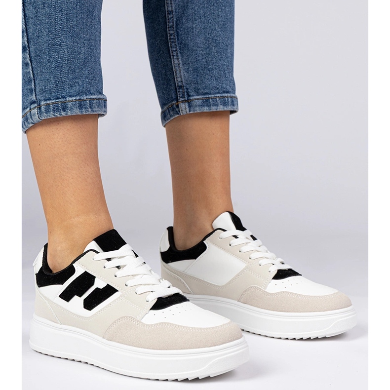 Tênis de tênis brancos e brancos femininos 1