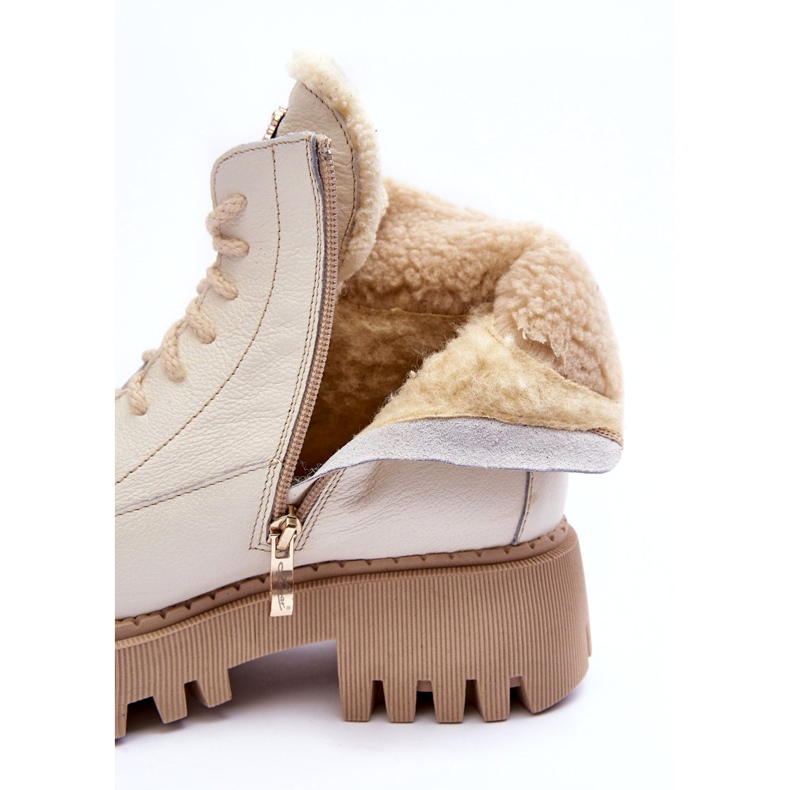 Lemar de botas de couro de couro feminino branco 2