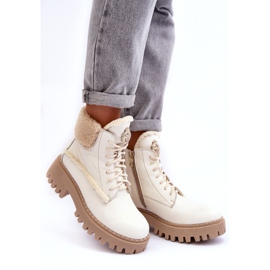 Lemar de botas de couro de couro feminino branco 3