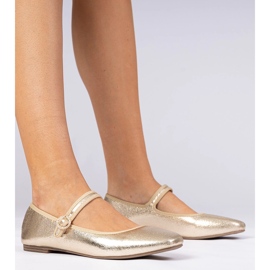 Bailarinas femininas douradas com zircões dourado 1