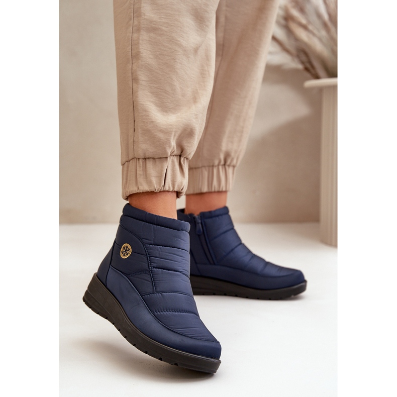 News Botas de neve com isolamento feminino, azul marinho 2