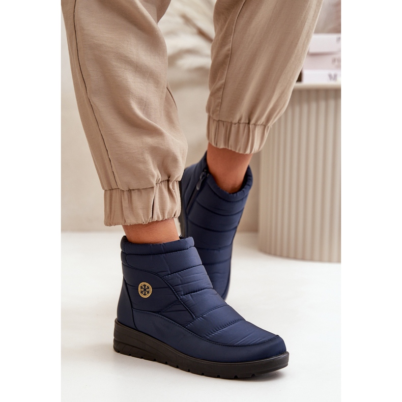News Botas de neve com isolamento feminino, azul marinho 3
