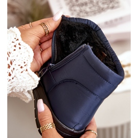 News Botas de neve com isolamento feminino, azul marinho 4