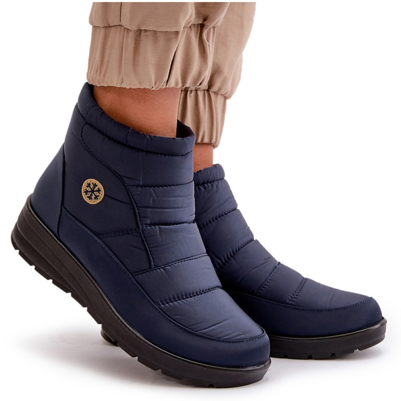 News Botas de neve com isolamento feminino, azul marinho 5