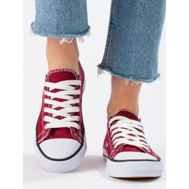 SHELOVET Tênis Borgonha vermelho 2