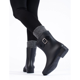 Botas de borracha preta com fivela preto 1