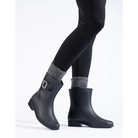 Botas de borracha preta com fivela preto 2