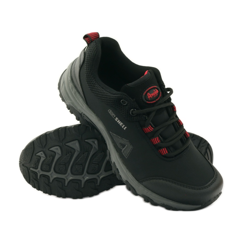 American Club Sapatos esportivos softshell femininos American 1775 preto vermelho 3
