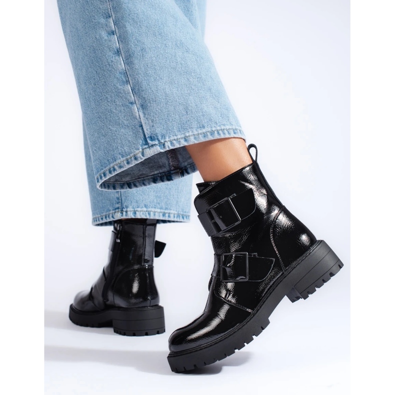 Bolsas femininas pretas com fivelas preto 1