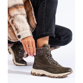 Botas plataforma femininas marrons verde 1