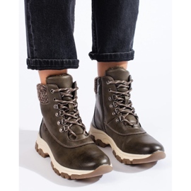 Botas plataforma femininas marrons verde 2