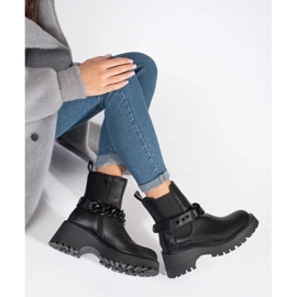 Botas Chelsea de mulher com corrente preto 2