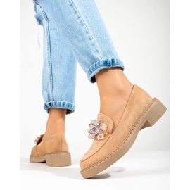 W. Potocki Mocassins de mulher bege em camurça, Potocki 2