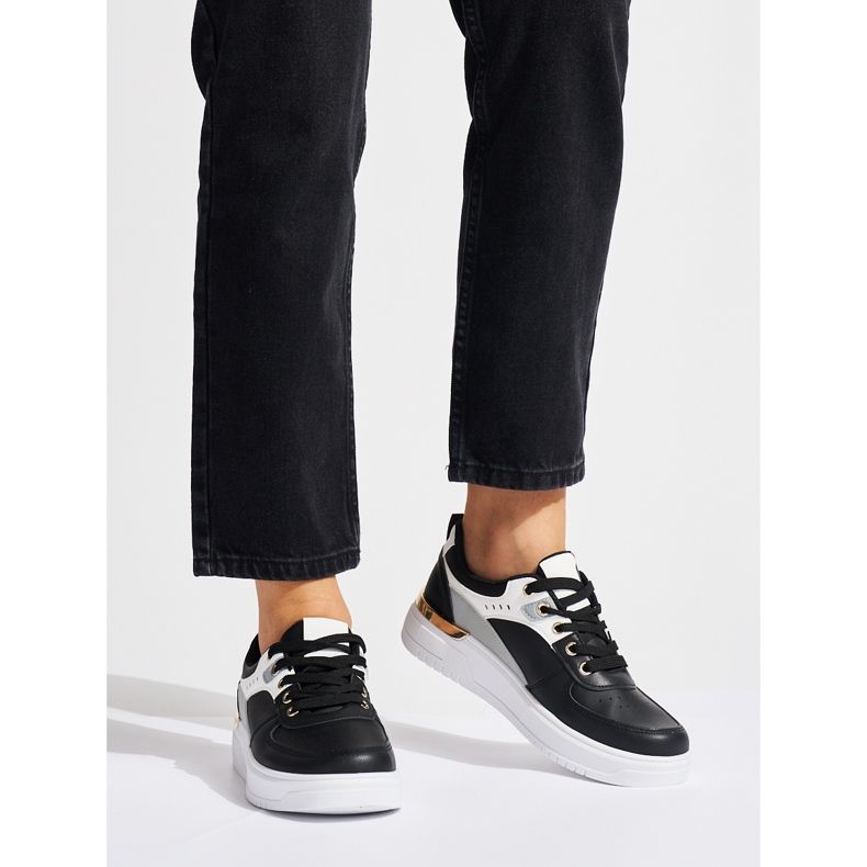 Sapatos esportivos de plataforma preta preto 1