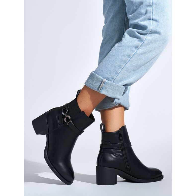 Botins femininos negros preto 1