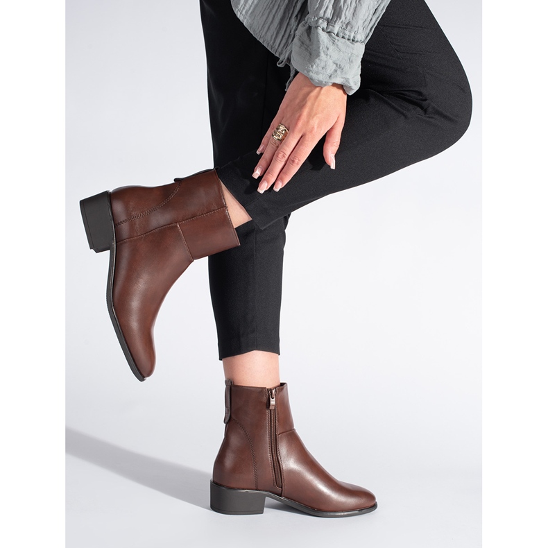Botins de couro castanhos de Sergio Leone marrom 1