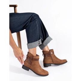 Botins femininos em camurça castanha marrom 2