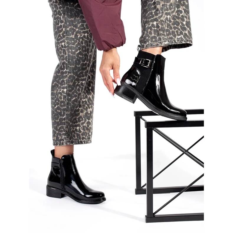 Botas Chelsea pretas de senhora preto 2