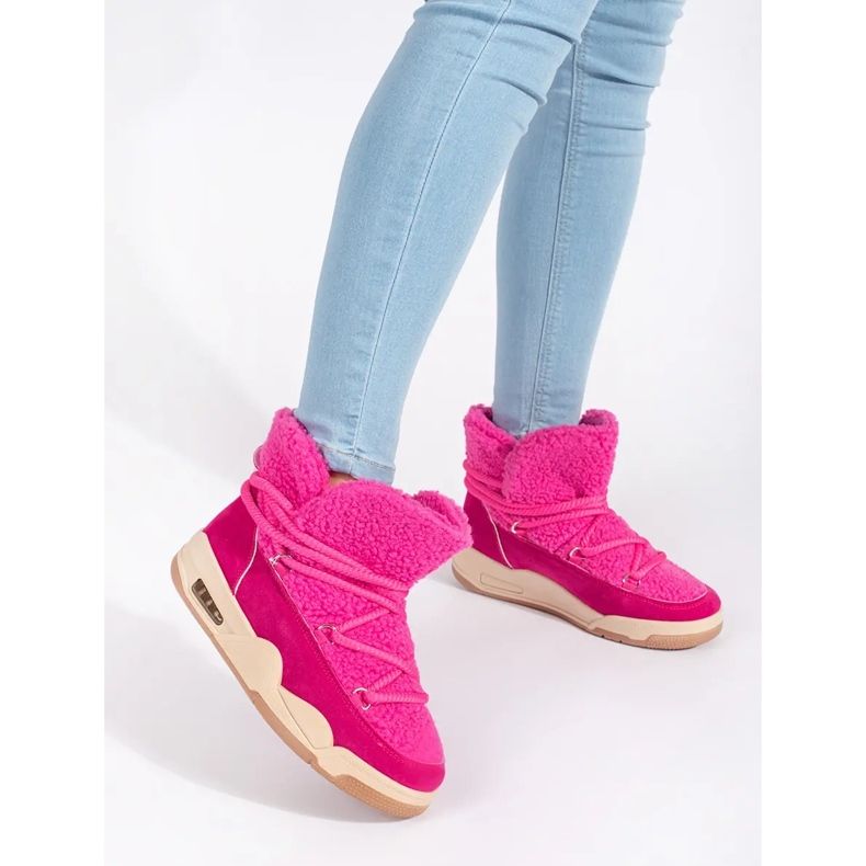 Seastar Botas de neve femininas rosa com sola grossa 1