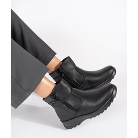 Botins femininos pretos e confortáveis ​​com isolamento 1