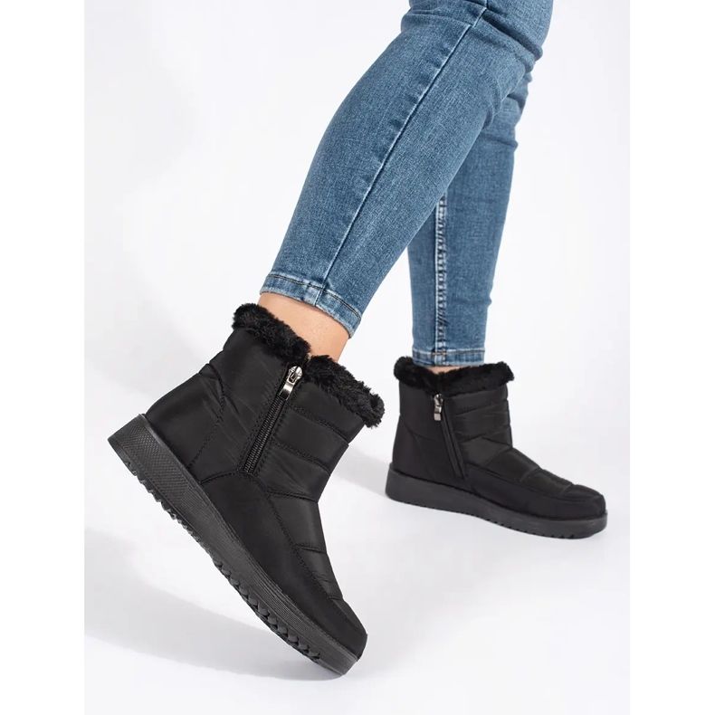 Botas de neve leves pretas femininas preto 1
