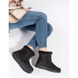 Botas de neve leves pretas femininas preto 2