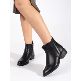 Botas Chelsea pretas femininas com salto baixo preto 2