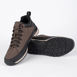 Vico Sapatos de trekking masculinos com atacadores castanhos 1