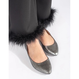 Sapatilhas femininas cinzentas com glitter cinza 2