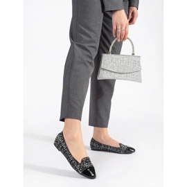 Sapatilhas rasas pretas e brancas femininas preto 1