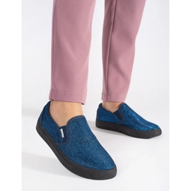 Tênis slip-on com brilho azul 2