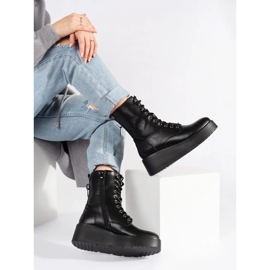 Seastar Sapatos de trabalhadoras negras com sola grossa preto 2