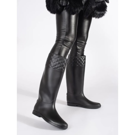 Botas Wellington femininas pretas foscas preto 1