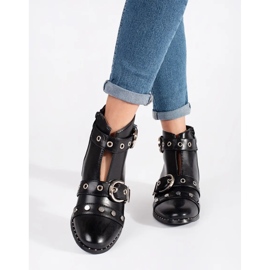 Seastar Botins pretos com recortes e decorações 2 Seastar Botins pretos com recortes e decorações 2