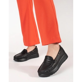 Goodin Mocassistas femininos negros elegantes preto 1