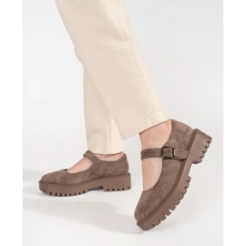 Goodin Sapatos bege na plataforma de camurça 1