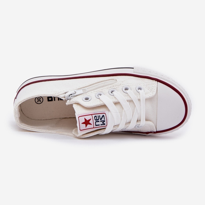 Tênis de renda branca com baixa renda infantil branco 1