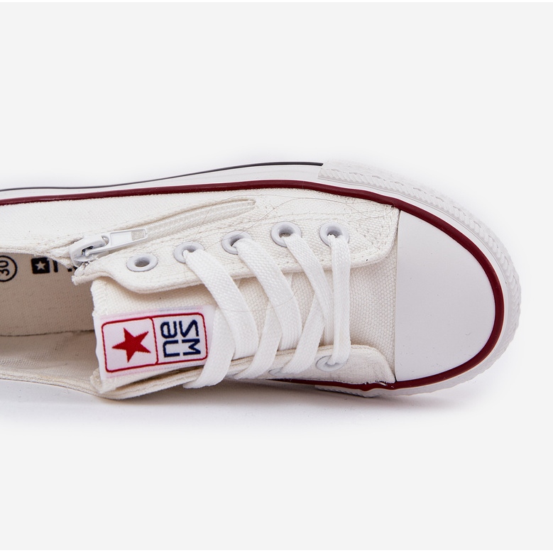 Tênis de renda branca com baixa renda infantil branco 2