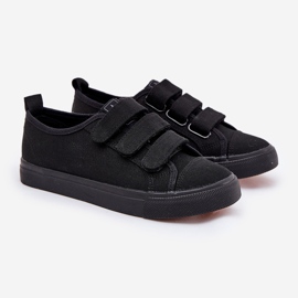 Tênis jovens com baixo teor de velcro preto 1