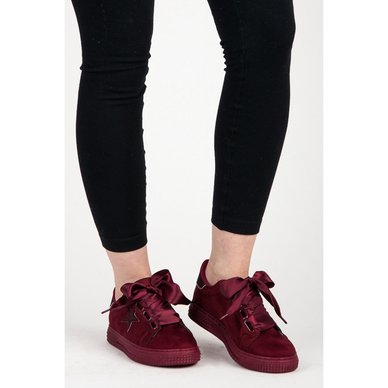 Tênis Bordo Suede Amarrado vermelho 2