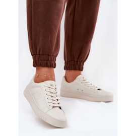 Tênis femininos baixos com couro ECO Big Star NN274578 bege 2