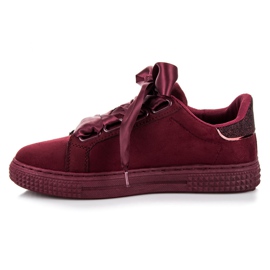 Tênis Bordo Suede Amarrado vermelho 1