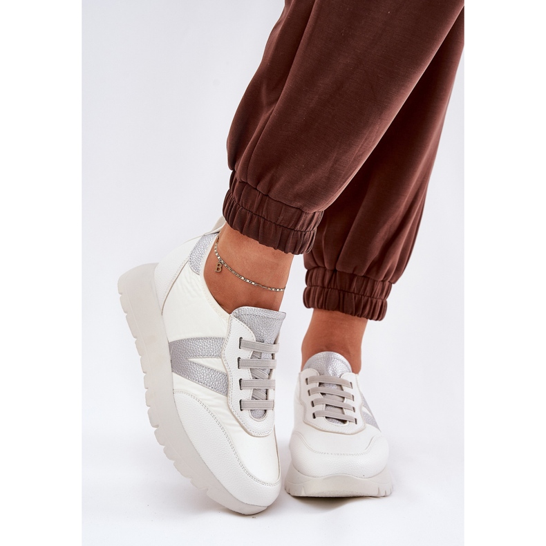 Sapatos esportivos femininos na plataforma Vinceza 58510 branca branco 2