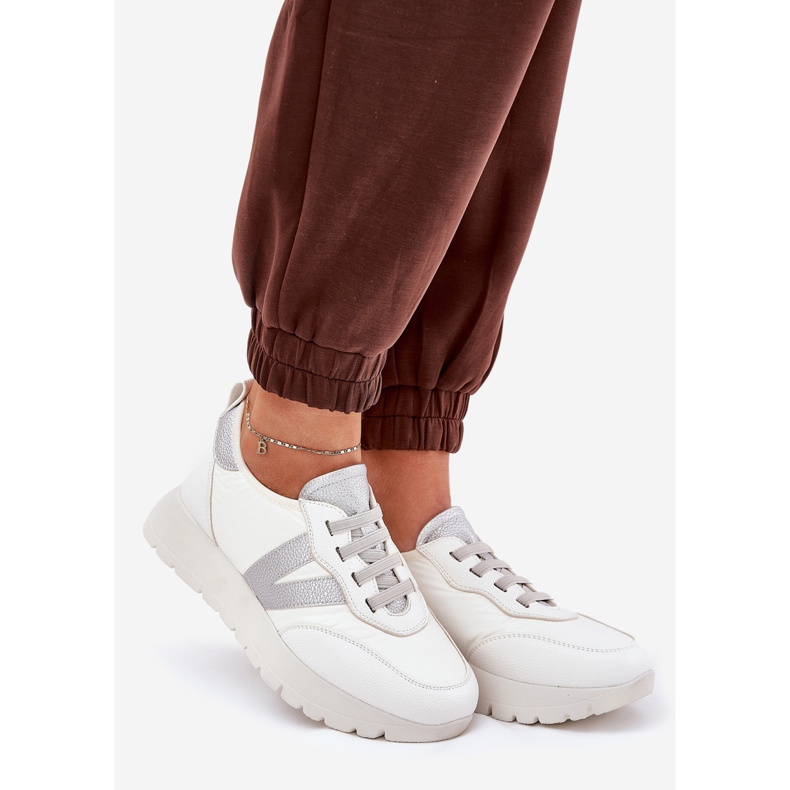 Sapatos esportivos femininos na plataforma Vinceza 58510 branca branco 1