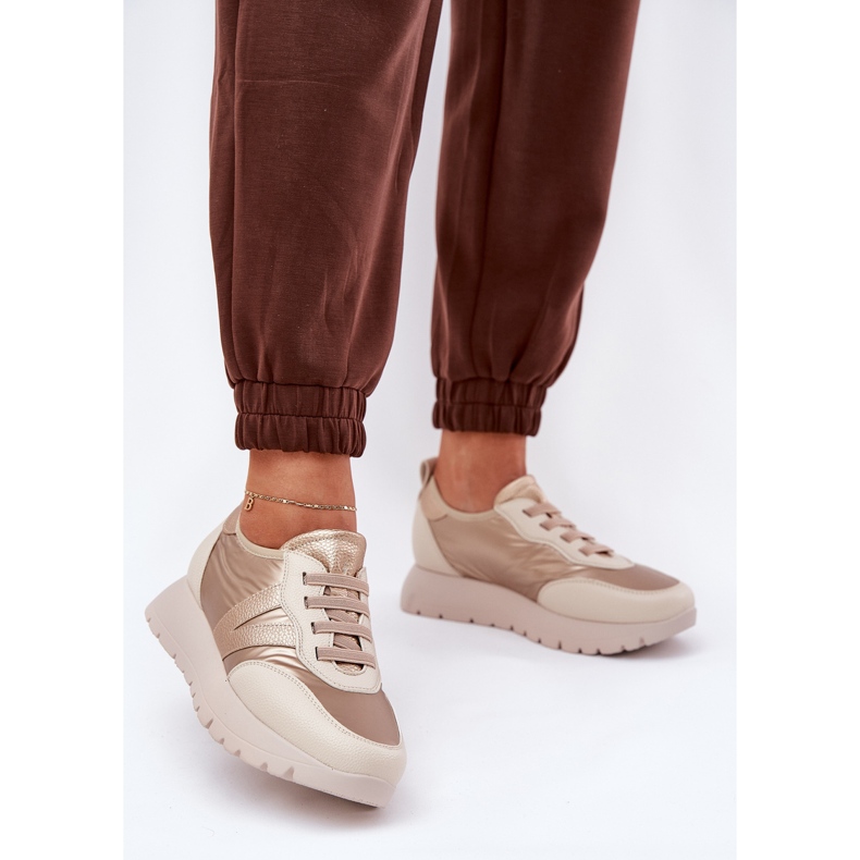 Vinceza Sapatos esportivos femininos na plataforma Vincez 58510 Zlotys dourado 2